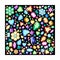 Seamless pattern of multi-colored diamonds on a black background