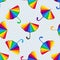 Seamless pattern with multi-colored umbrellas