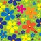 Seamless pattern multicolor chamomile