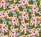 Seamless pattern with multicolor flowers