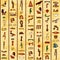 Seamless pattern with multicolored ancient Egyptian hieroglyphics