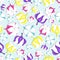 Seamless pattern with multicolored cotton. flat vector illustration