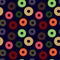 Seamless pattern of multicolored donuts with sprinkles. Vector stock illustration eps10