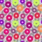Seamless pattern of multicolored donuts with sprinkles. Vector stock illustration eps10