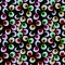 Seamless pattern with multicolored eyes for halloween on black background Seamless watercolor pattern for fabric, textile,