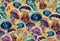 Seamless pattern with multicolored jellyfishes