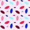 Seamless pattern of multicolored lips on a pink background