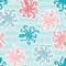 Seamless pattern with multicolored octopuses. Vector