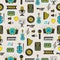 Seamless pattern with music equipment