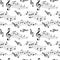 Seamless pattern with music notes - vector background