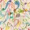 Seamless pattern musical symbols