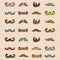 Seamless pattern with mustache. Vector