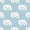 Seamless pattern with muzzle cute rabbit.