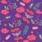 Seamless pattern with mystic magical elements. Vector graphics