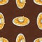 Seamless pattern nachos scetch on dark background