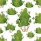 Seamless pattern of natural bushes and garden trees for park cottage and yard vector illustration with place for your text isolate