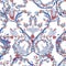 Seamless pattern nature vintage style.Floral hummingbird classic ornament.Design for home decor, fabric, carpet, wrapping