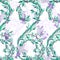 Seamless pattern nature vintage style.Floral hummingbird classic ornament.Design for home decor, fabric, carpet, wrapping