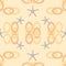 Seamless pattern with a nautical theme with hand drawn sea stars.