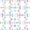 Seamless pattern with needles, buttons, threads. Sewing and needlework background. Template for design, fabric, print