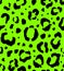 Seamless pattern of neon green leopard print