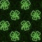 Seamless pattern with neon green shamrock. St. Patrick's day concept. Vector illustration.