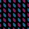 Seamless pattern with neon pointing arrow or cursor on black background. Computer, web, direction concept. Night