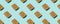 Seamless Pattern with neutral beige clean sponges for home cleaning on blue background. Banner for your site, concept for laundry