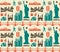 Seamless pattern with New York USA symbols and landmarks.