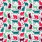 Seamless pattern of nicecolors cats background illustration