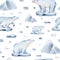 Seamless pattern with northern animals.