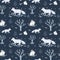 Seamless pattern with northern animals.