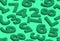 Seamless pattern numbers in 3D green