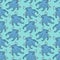 Seamless pattern. Octopus Dumbo. Blue octopus on a blue background. Print for baby products.