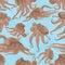Seamless pattern. Octopuses. Cephalopods, inhabitants of the warm tropical seas