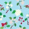 Seamless pattern with officinal hawthorn
