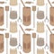 Seamless pattern with Old Russian kitchen utensils