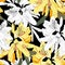 Seamless pattern with Oleander flower. Floral composition. Yellow Rhododendron flowers