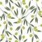 Seamless pattern with olive branches.