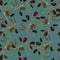 Seamless pattern with olives in green