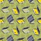 Seamless pattern with the open briefcases