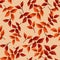 Seamless pattern with orange and brown autumn leaves. Vector illustration