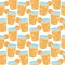 Seamless pattern of orange juice cartoon