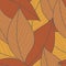 Seamless Pattern with Orange Leaves