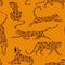 Seamless Pattern Of Orange Leopard.