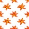 Seamless pattern orange lily flower white background isolated, red & yellow petals lilly repeating ornament, daylily texture