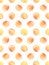 Seamless pattern with orange watercolor polka dots. Vector illustration