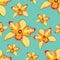 Seamless pattern Orchid Cymbidium tropical flower vector illust