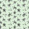 Seamless pattern of orchids on a green background.Floral pattern in pastel colors. design of postcards, paper, textiles
