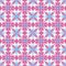 Seamless pattern with ordered arrangement of abstract geometric shapes. Image of crosses on a white background. Colorful